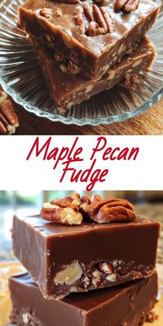 chocolate fudge with pecans and walnuts on top is the best way to eat it