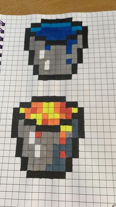 an image of some pixel art on a piece of paper