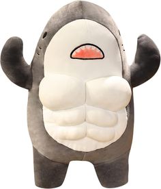 an inflatable gray and white stuffed animal