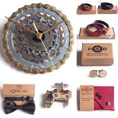 a clock made out of gears and other accessories