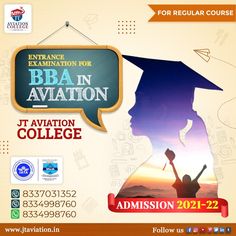 an advertisement for the bba in aviation college