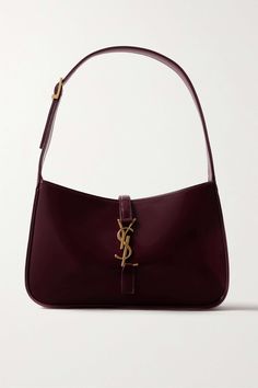 SAINT LAURENT Le 5 à 7 mini patent-leather shoulder bag Designer Red Leather Shoulder Bag, Luxury Timeless Red Shoulder Bag, Luxury Red Shoulder Bag, Ysl Burgundy Bag, Luxury High-end Red Shoulder Bag, Go Red, Yves Saint Laurent Bags, Classic Bags, Pretty Bags