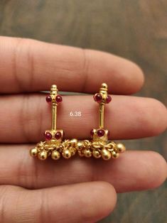 Upper Ear Earrings Gold, Bugudi Ear Piercing, Koppu Designs, Bugadi Earring Design