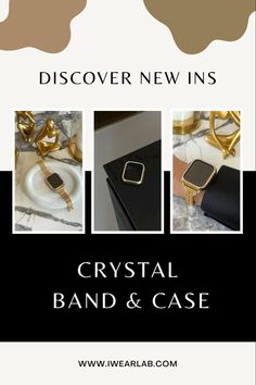 Gold Apple Watch bands and case with crystals. Apple Watch Series 3, New Bands, Watch Straps, Apple Watch Series, Series 3