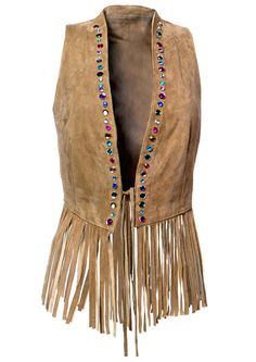 Suede Strass Gilet by Dress Mi Jo Remake Clothes, Boho Mode, Salwar Designs, Winter Leather Boots, Dress Neck Designs, Vest Designs, Classy Dress Outfits, Native American Fashion