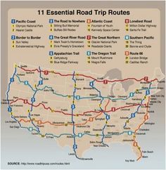 a map of the interstate road trip route