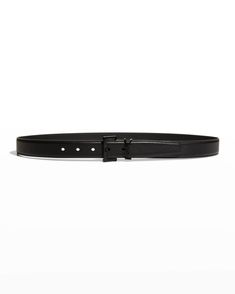 Saint Laurent Tonal YSL Calf Leather Belt | Neiman Marcus Womens Designer Belts, Luxury Belts, Ysl Logo, Designer Belts, Luxury Women, Black Belt, Belts For Women, Black Noir, Leather Belt