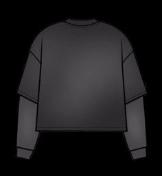 an image of a black shirt with grey sleeves and long sleeves on it, in the dark