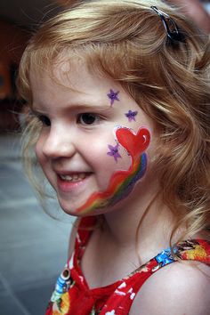 Face Painting Children: Using Hearts Heart Face Painting, Face Painting Ideas, Painting Face, Princess Face, Art Birthday Party