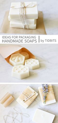 soaps and soap bars with the words ideas for packaging handmade soaps by tibits