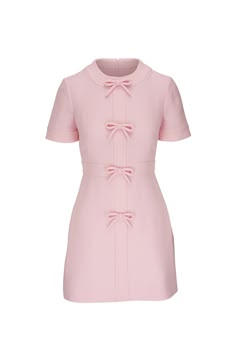 Valentino - Solid Light Pink Crepe Couture Bow Dress Pink Bow Dress, Classic Dresses, Valentino Dress, Bow Dress, Classy Casual Outfits, Pink Outfits, Lookbook Outfits, Dress With Bow