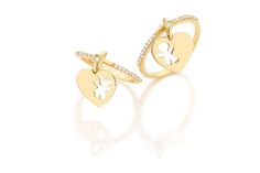 Anel Pingente Menino Ou Menina Em Ouro 18 Quilate E Diamante - R$ 799,00 Dad Baby, Simple Jewelry, Gold Jewelry Fashion, Accessories Earrings, Gold Bracelet, Fashion Jewelry, Jewelry Making