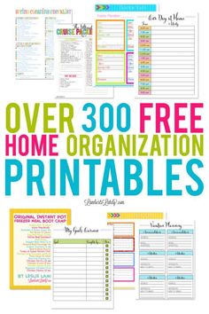 over 100 free home organization printables