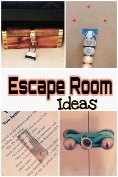 there are pictures of different items in this collage with the words escape room ideas