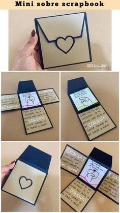 the instructions to make an envelope for someone's love note card, which has been folded