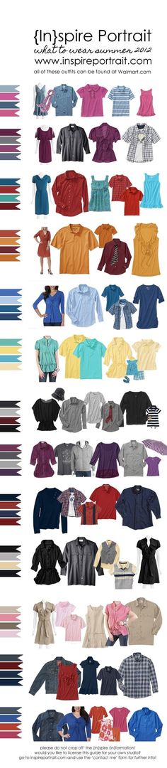 an image of clothes that are all different colors and sizes, with the names on them