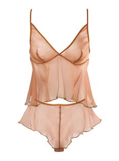 Folie Silk Set - Caramel – Lorette Lingerie Moda Academia, Pijamas Women, Silk Sleepwear, Silk Set, Sleepwear Sets, Loungewear Sets, Silk Chiffon, Look Fashion, Fashion Inspo Outfits