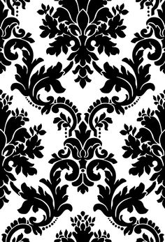 a black and white damask wallpaper pattern