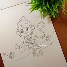 Hanumaan Jee, Hanuman Art, Steampunk Font, Drawing Pictures For Kids, Scenery Drawing For Kids, Ganesha Artwork