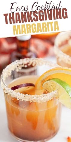 an easy thanksgiving margarita recipe with oranges and apples