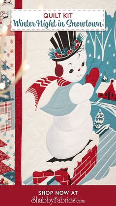 quilt kit winter night in snowtown by shop now at shabbyfabs com