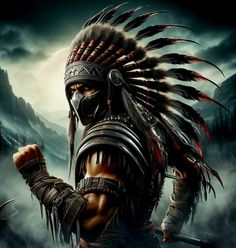 Steampunk Pictures, Native American Spirituality, Aboriginal American, Warrior Concept Art, Native American Warrior, Native American Artwork, Cat Anime, Native American Tribes, Fantasy Armor