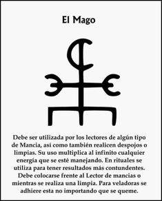 an image with the words el mago written in spanish and two symbols on it