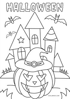 halloween coloring pages with pumpkins and bats