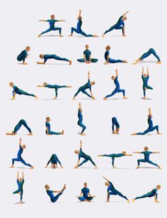 a person doing yoga poses in different positions