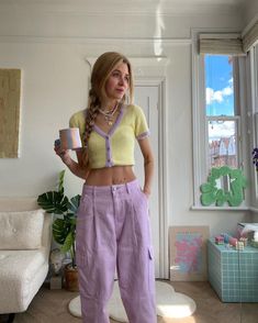 Purple And Yellow Aesthetic Outfit, Spring Outfits Pastel Colors, Danish Pastel Outfit Ideas, Danish Pastel Shoes, Pastel Danish Outfit, Danish Pastel Aesthetic Outfits, Pastel Color Outfit Aesthetic, Pastel Yellow Outfits, Pink And Green Aesthetic Outfits