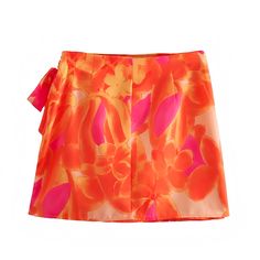 - 100% polyester - hand wash / air dry Orange Multi-Color Floral Patterned Slim Fit Ruffled Mid-Rise Mini Skirt Details: Beautiful multi-color floral patterned design Made of soft, comfortable fabric Easy to clean & maintain Made of durable fabric for long wear / use Yellow Button Up Shirt, Bright Skirt, Pencil Skirt Fashion, Adele Dress, Skirt Details, Banquet Dresses, Skirt High Waist, Wrap Mini Skirt, Women Skirt