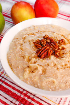 A Cozy Breakfast Delight!
Start your day with the comforting flavors of apple and cinnamon porridge. This warm, hearty breakfast is loaded with tender apple pieces and aromatic cinnamon, creating a deliciously creamy and satisfying meal. Perfect for chilly mornings or when you need a bit of comfort food, this porridge is not only tasty but also nourishing. Try it today and enjoy a wholesome breakfast that warms you from the inside out! Healthy Porridge, Cinnamon Porridge, Apple And Berry Crumble, Menu Sarapan Sehat, Apple And Cinnamon, Apple Maple, Cozy Breakfast