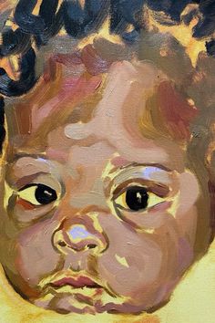 an oil painting of a child's face