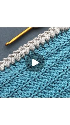 the crochet stitch is being worked on