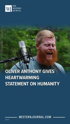 an image of a man singing into a microphone with the words, silver anthony gives heartwarming statement on humanity