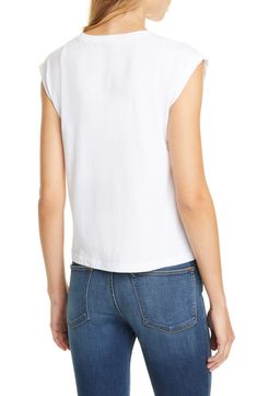 Give your layering technique a little muscle with this tee in smooth, soft Peruvian cotton. Style Name:Frame Le High Rise Muscle Tee. Style Number: 5920556. T B, Muscle Tee, Muscle Tees, Large White, Pima Cotton, Cotton Style, One Shoulder Blouse, Layering, High Rise