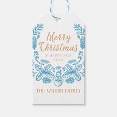 a christmas gift tag with the words merry christmas and happy new year