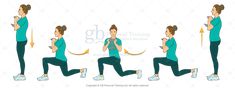 a woman is doing exercises with her hands in the air and holding a measuring tape