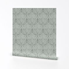 an image of a wallpaper pattern in grey and white colors on a plain background