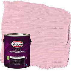 a white paint with the words glidden high performance plus painted on it's side