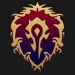 the emblem for an upcoming game called warcraft, which is currently in gold and purple