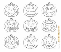 halloween pumpkins with faces drawn in the shape of jack - o'- lanterns