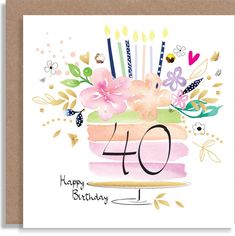 a birthday card with the number forty on it