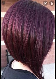 Ombre Wavy Hair, Burgundy Bob, Bob Color, Bob Haircut Ideas, Angled Bob Hairstyles, Trendy Bob Hairstyles, Stacked Bob, Stacked Bob Haircut, Corte Bob