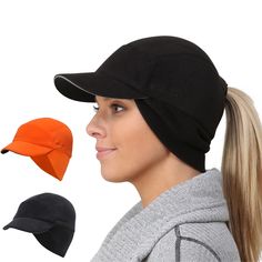 Ponytail Hat for Women - Trailblazer Ponytail Hat INNOVATIVE and VERSATILE - our women’s winter hat features a drop down fleece for protecting your ears and neck from the cold and wind. PONYTAIL HAT - The subtle ponytail opening accommodates most ponytails or braids and features reflective stitching for enhanced visibility in low light situations. SUPER SOFT and LUXURIOUS - The stretchy polyester / spandex fleece is comfortable, cozy and delivers a fabulous fit. Elastic ear band stretches Hat With Ponytail, Stylish Winter Hats, Band Stretches, Stylish Ponytail, Adventure Hat, Ponytail Cap, Popular Hats, Running Cap, Running Hats