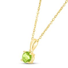 This beautiful necklace features a cheerful round peridot, perfect for celebrating an August birthday. As many as seven additional pendants can be added to the necklace to represent the ones you love. Styled in 10K yellow gold, the birthstone pendant sways from an 18-inch cable chain that secures with a spring-ring clasp. Peridot Birthstone, August Birthday, Necklace Clasps, Peridot Stone, Kay Jewelers, Birthstone Pendant, Beautiful Necklace, Birthstone Necklace, Chain Ring