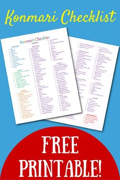 the free printable list for homeschool checklist is shown in red and blue