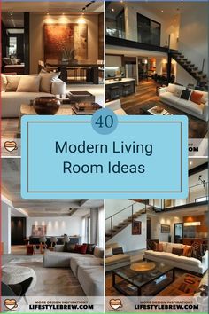 modern living room ideas with stairs and couches in different styles, sizes and colors