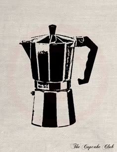 a black and white drawing of an espresso coffee maker