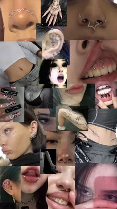 a collage of photos with different piercings on them